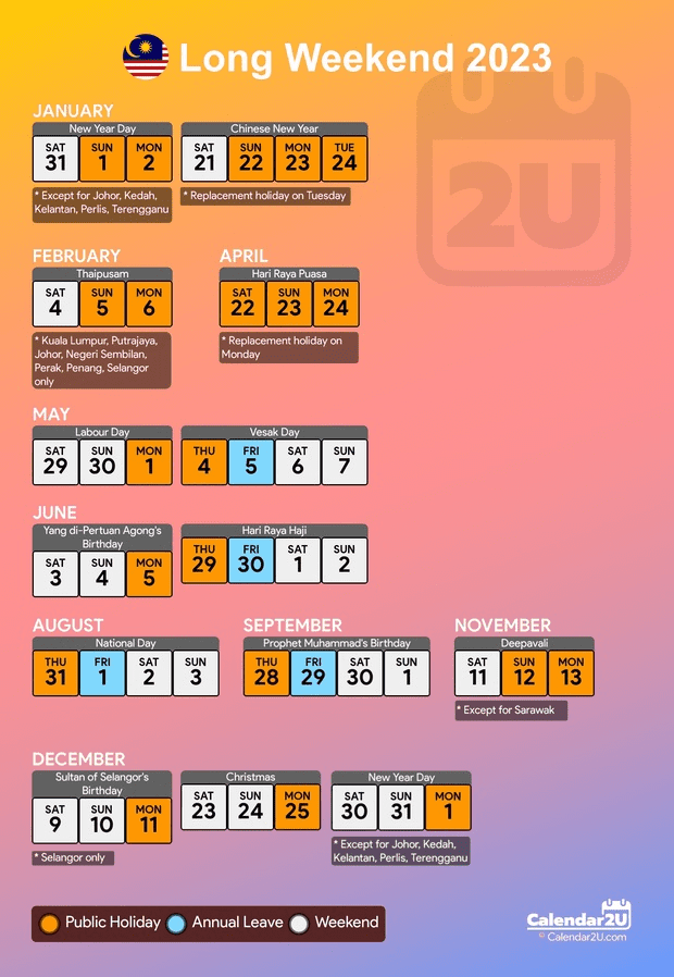 Kalendar 2023 Malaysia Cuti Umum Dan Cuti Sekolah